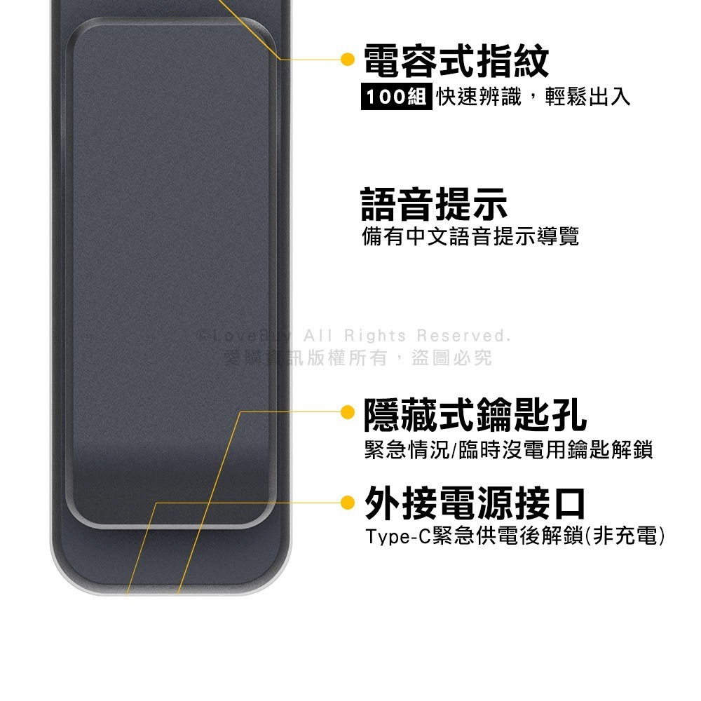 Yale耶魯 Hera Pro推拉式電子鎖(卡片/密碼/鑰匙/指紋)(附基本安裝)-細節圖6