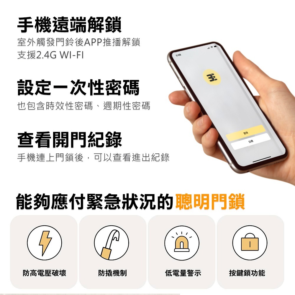 3E小島快鎖TH6手把型電子鎖(密碼/卡片/鑰匙/指紋/被動遠端)(附基本安裝)-細節圖4