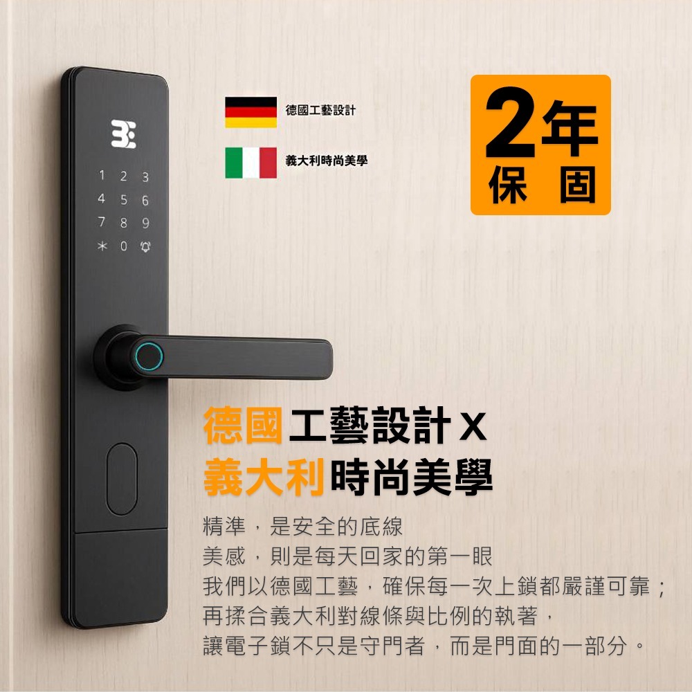 3E小島快鎖TH6手把型電子鎖(密碼/卡片/鑰匙/指紋/被動遠端)(附基本安裝)-細節圖5
