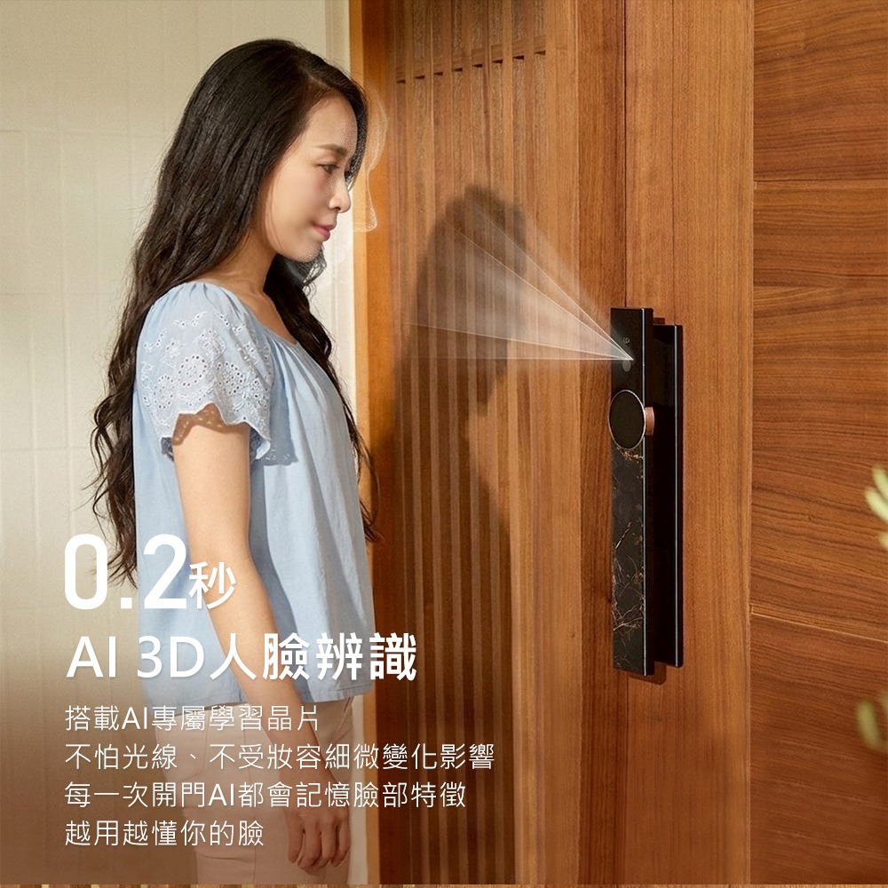 Chatlock AI99日本製推拉式電子鎖(人臉/掌靜脈/密碼/卡片/鑰匙/指紋/主動貓眼)(附基本安裝)-細節圖6