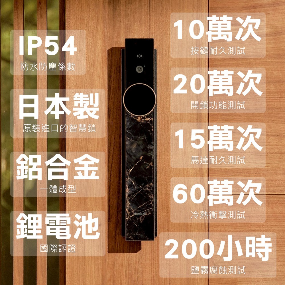 Chatlock AI99日本製推拉式電子鎖(人臉/掌靜脈/密碼/卡片/鑰匙/指紋/主動貓眼)(附基本安裝)-細節圖9