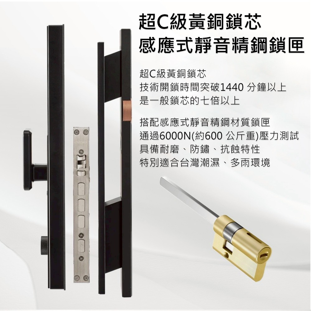 Chatlock AI99日本製推拉式電子鎖(人臉/掌靜脈/密碼/卡片/鑰匙/指紋/主動貓眼)(附基本安裝)-細節圖10