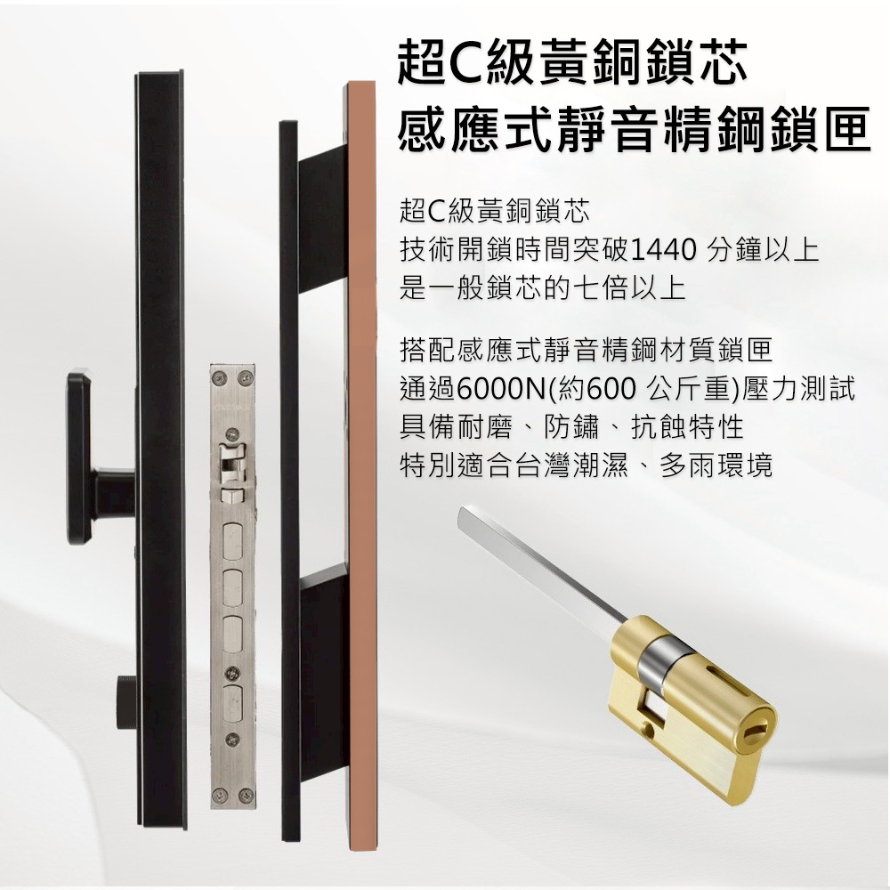 Chatlock A90日本製推拉式電子鎖(人臉/掌靜脈/密碼/卡片/鑰匙/指紋/主動貓眼)(附基本安裝)-細節圖10