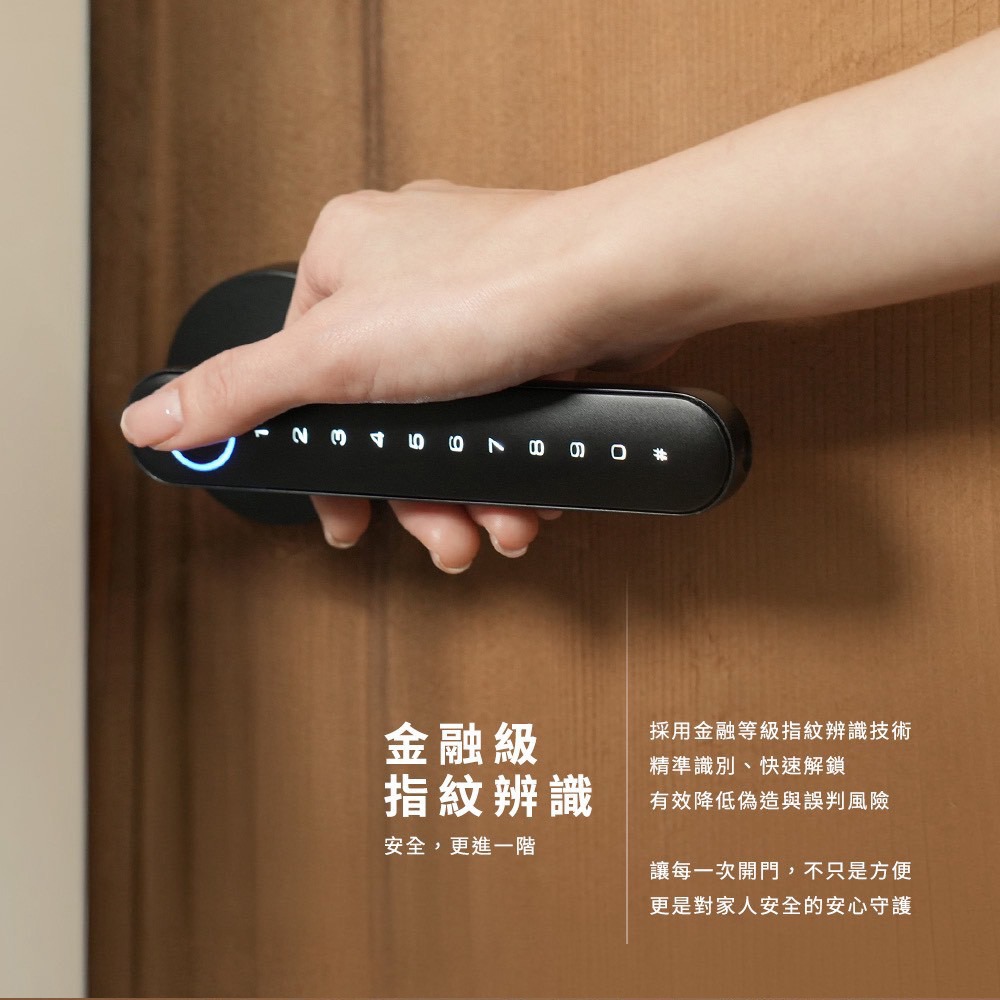 Chatlock H10日本製把手輔助電子鎖(密碼/卡片/鑰匙/指紋/藍芽)(附基本安裝)-細節圖4