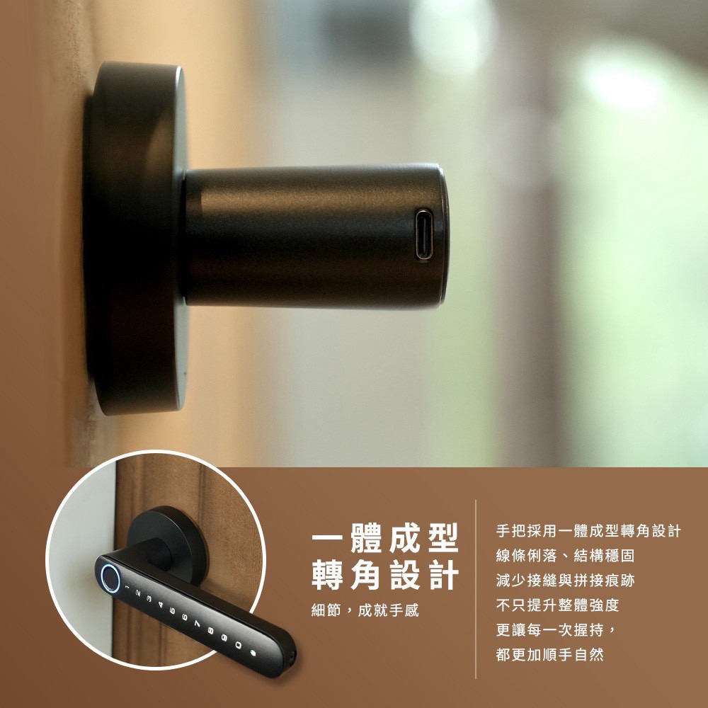 Chatlock H10日本製把手輔助電子鎖(密碼/卡片/鑰匙/指紋/藍芽)(附基本安裝)-細節圖8