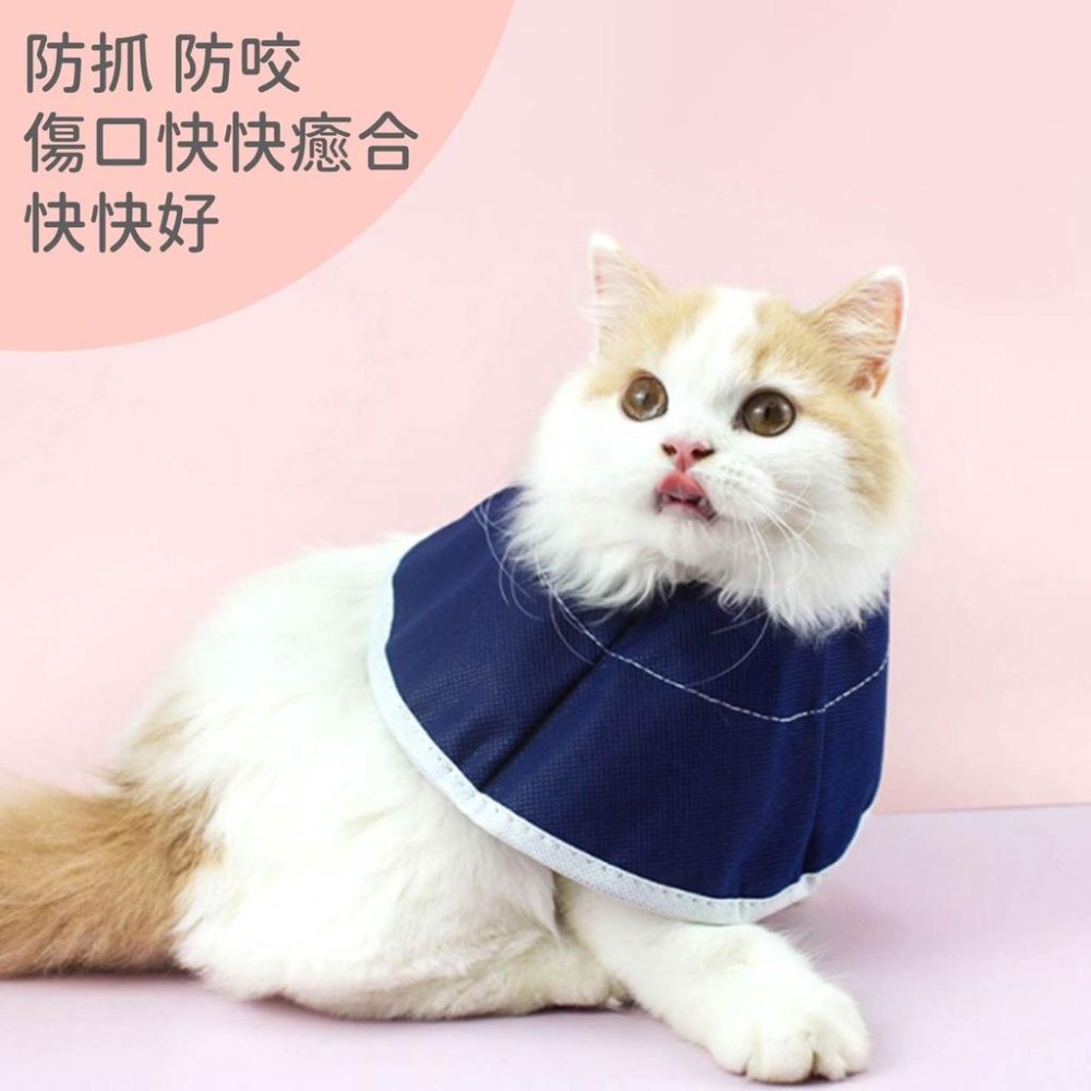 伊麗莎白頭套 防舔圈 伊莉莎白不織布頭套 軟頭套 貓咪防舔頭套 防舔項圈 寵物手術套 貓咪軟式頭套-細節圖2