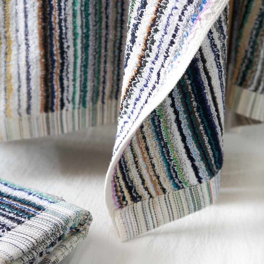 純棉雙股紗彩色條紋短浴巾 75*110cm 20支雙股 小浴巾 台灣製造 小被子 小朋友涼被 旅行巾 出國浴巾-細節圖2