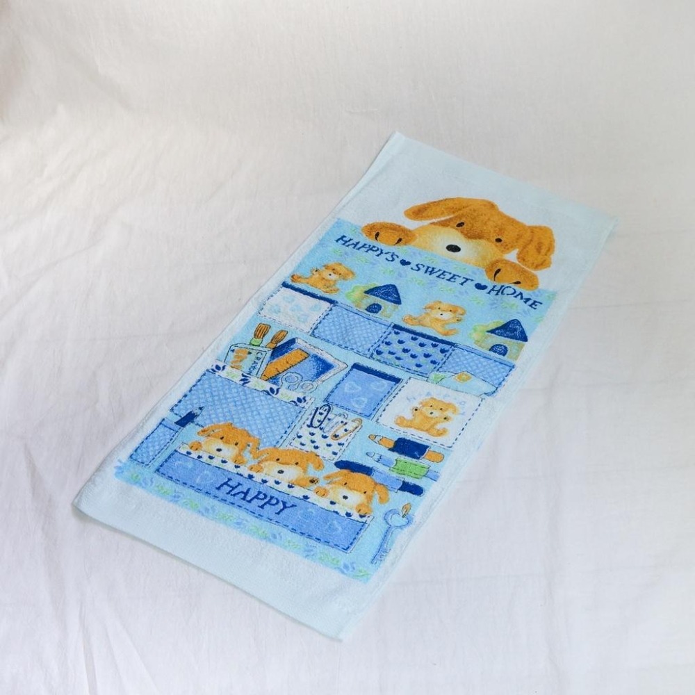 台灣製造=純棉吸水 印刷童巾(狗狗)(小熊) 25元/條 兒童毛巾 純棉毛巾 吸水毛巾 卡通毛巾-細節圖3