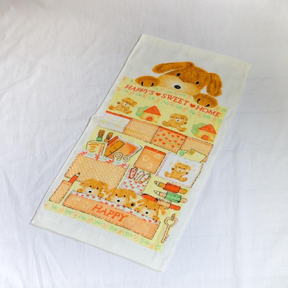 台灣製造=純棉吸水 印刷童巾(狗狗)(小熊) 25元/條 兒童毛巾 純棉毛巾 吸水毛巾 卡通毛巾-細節圖4