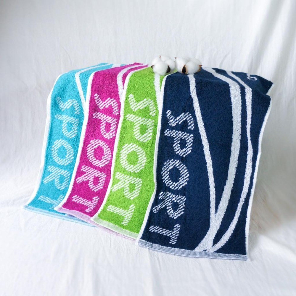 SPORT雙色提花運動毛巾(22*100公分)，雲林虎尾製造 多色可挑  獨立單條包裝/純棉/健身房毛巾/登山毛巾-細節圖5