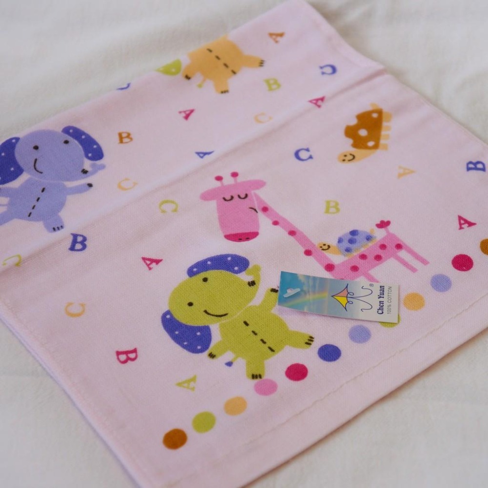 台灣製造=大象長頸鹿紗布童巾(一面棉紗一面紗布)-細節圖5