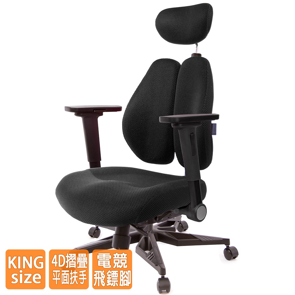 GXG 雙背DUO KING 工學椅(電競腳/4D平面摺疊手)  型號3006 KGA1H-細節圖2