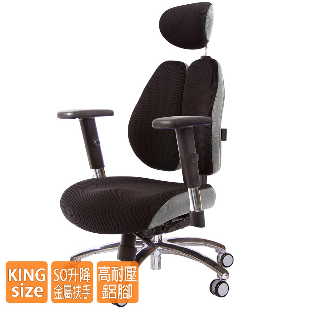 GXG 雙背DUO KING 工學椅(鋁腳/SO金屬手)  型號3006 LUA5-細節圖2