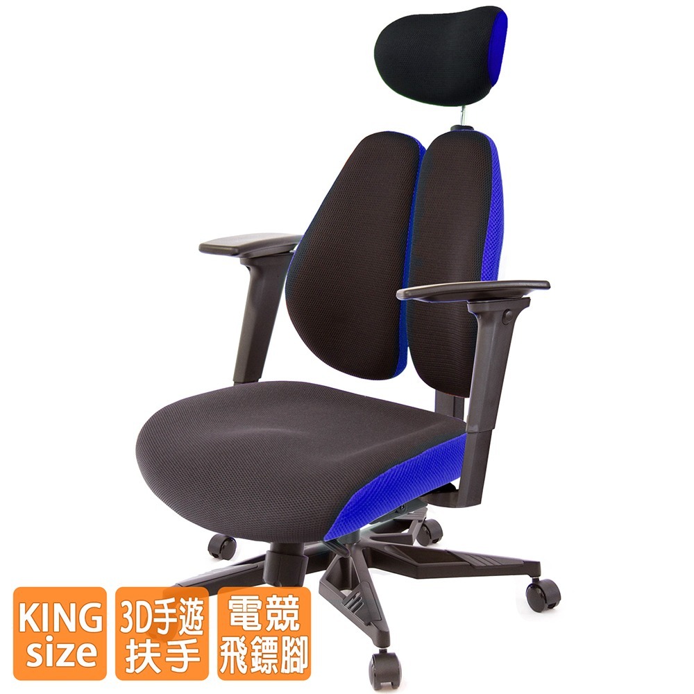 GXG 雙背DUO KING 工學椅(電競腳/3D手遊休閒扶手)  型號3006 KGA9M-細節圖2