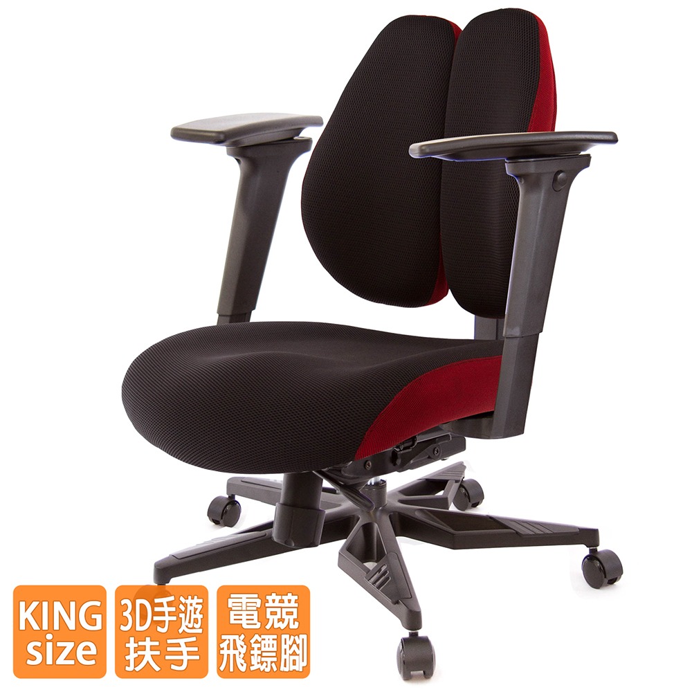 GXG 低雙背DUO KING 工學椅(電競腳/3D手遊休閒扶手)  型號3005 KG9M-細節圖2