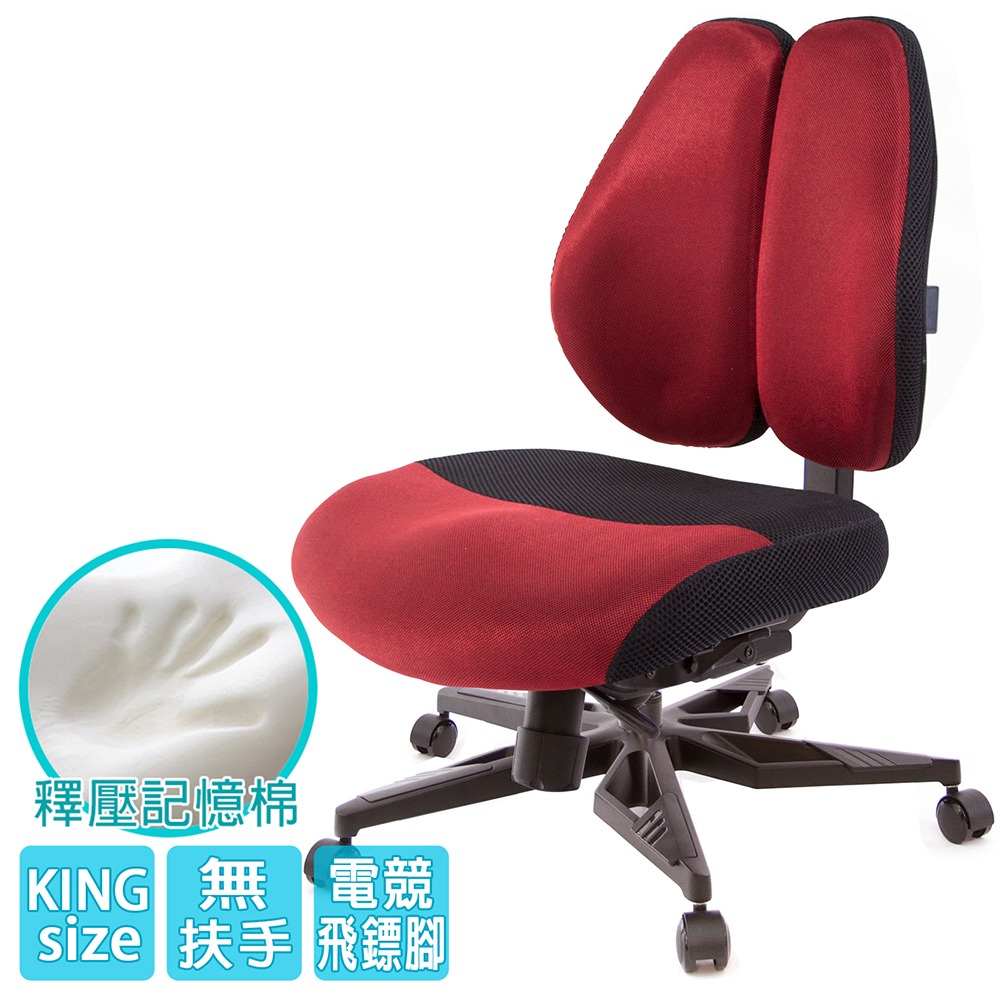 GXG 記憶棉 DUO KING 雙背工學椅(電競腳/無扶手)  型號3007 KGNH-細節圖2