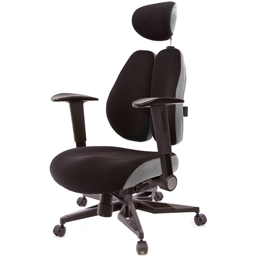 GXG 記憶棉 DUO KING 雙背工學椅(電競腳/摺疊升降扶手)  型號3008 KGA1-規格圖6