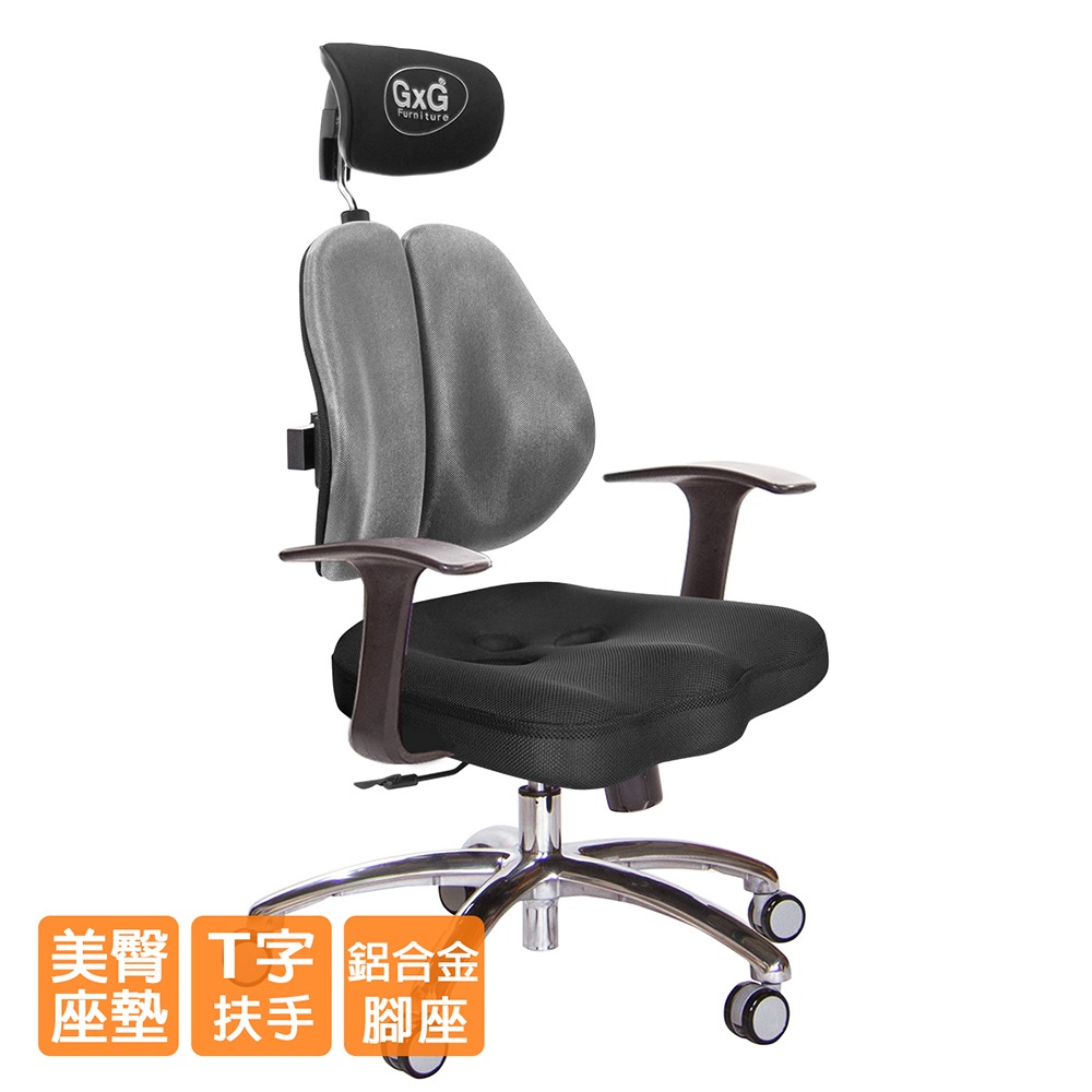 GXG 兩軸枕 雙背美臀椅 (鋁腳/T字扶手)  型號2534 LUA-細節圖2
