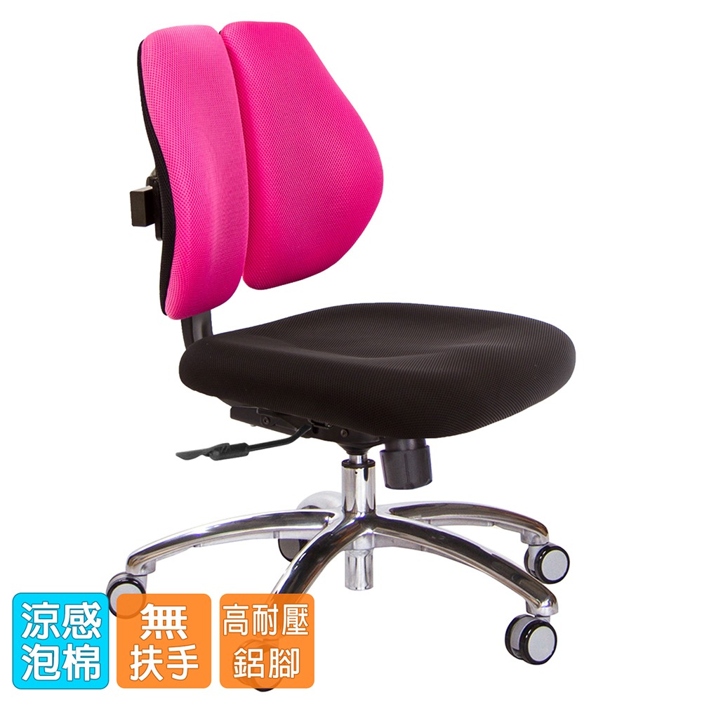 GXG 低雙背 電腦椅(鋁腳/無扶手)  型號2603 LUNH-細節圖2