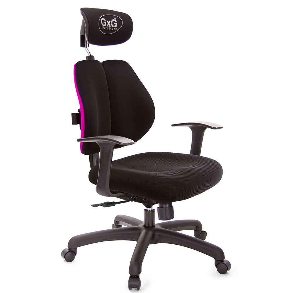 GXG 雙軸枕 雙背電腦椅(T字扶手)  型號2604 EA-規格圖6