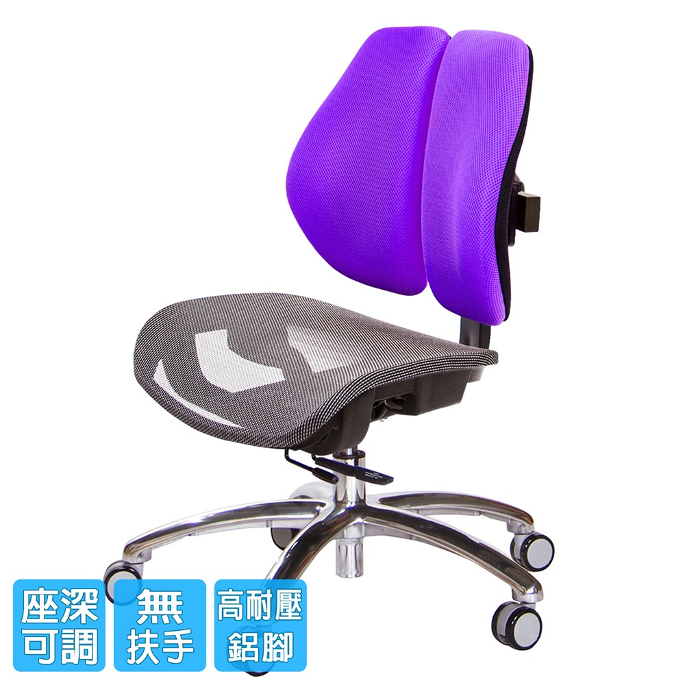 GXG 低雙背網座 工學椅(鋁腳/無扶手)  型號2805 LUNH-細節圖2