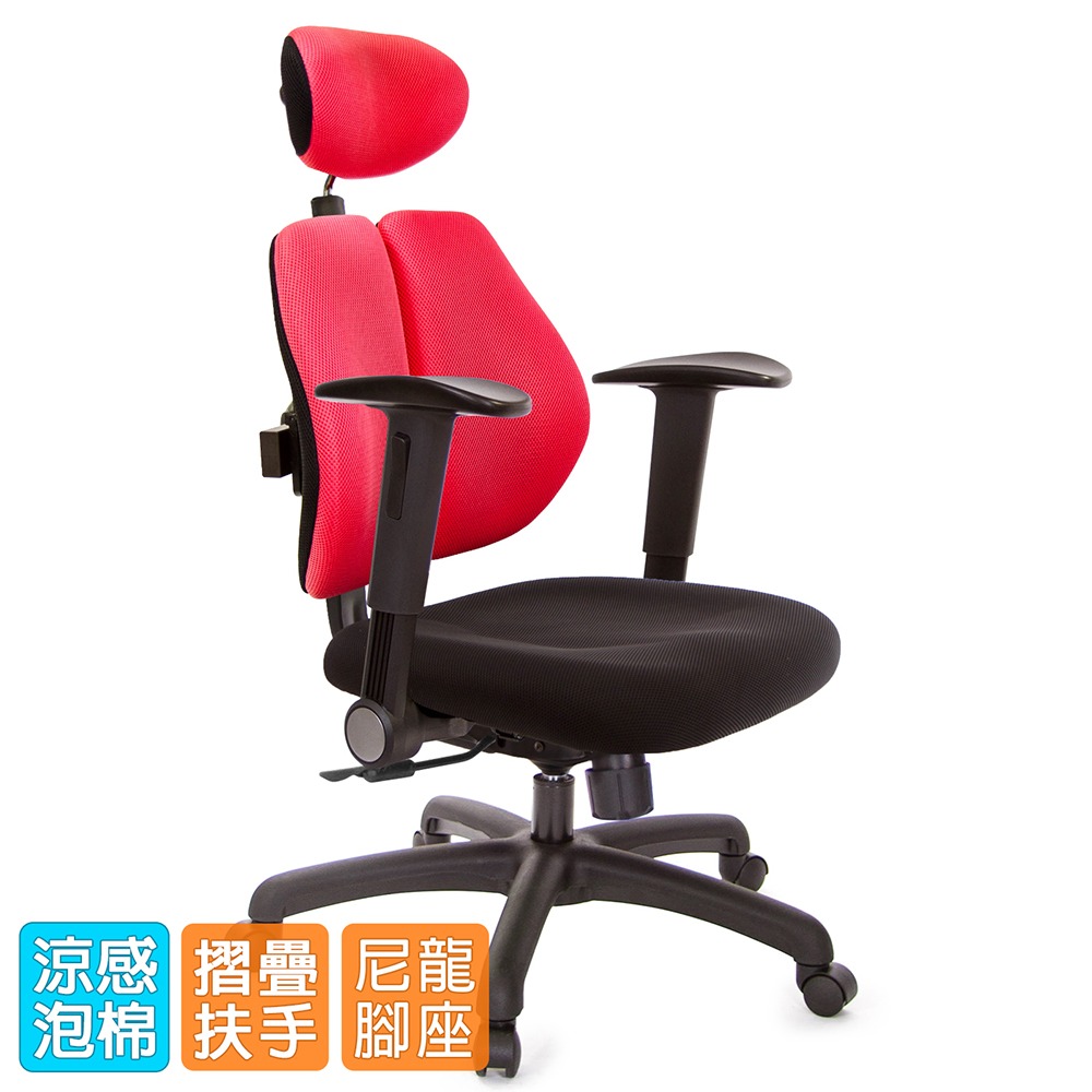 GXG 高背涼感綿 雙背椅 (摺疊升降扶手)  型號2995 EA1-細節圖2
