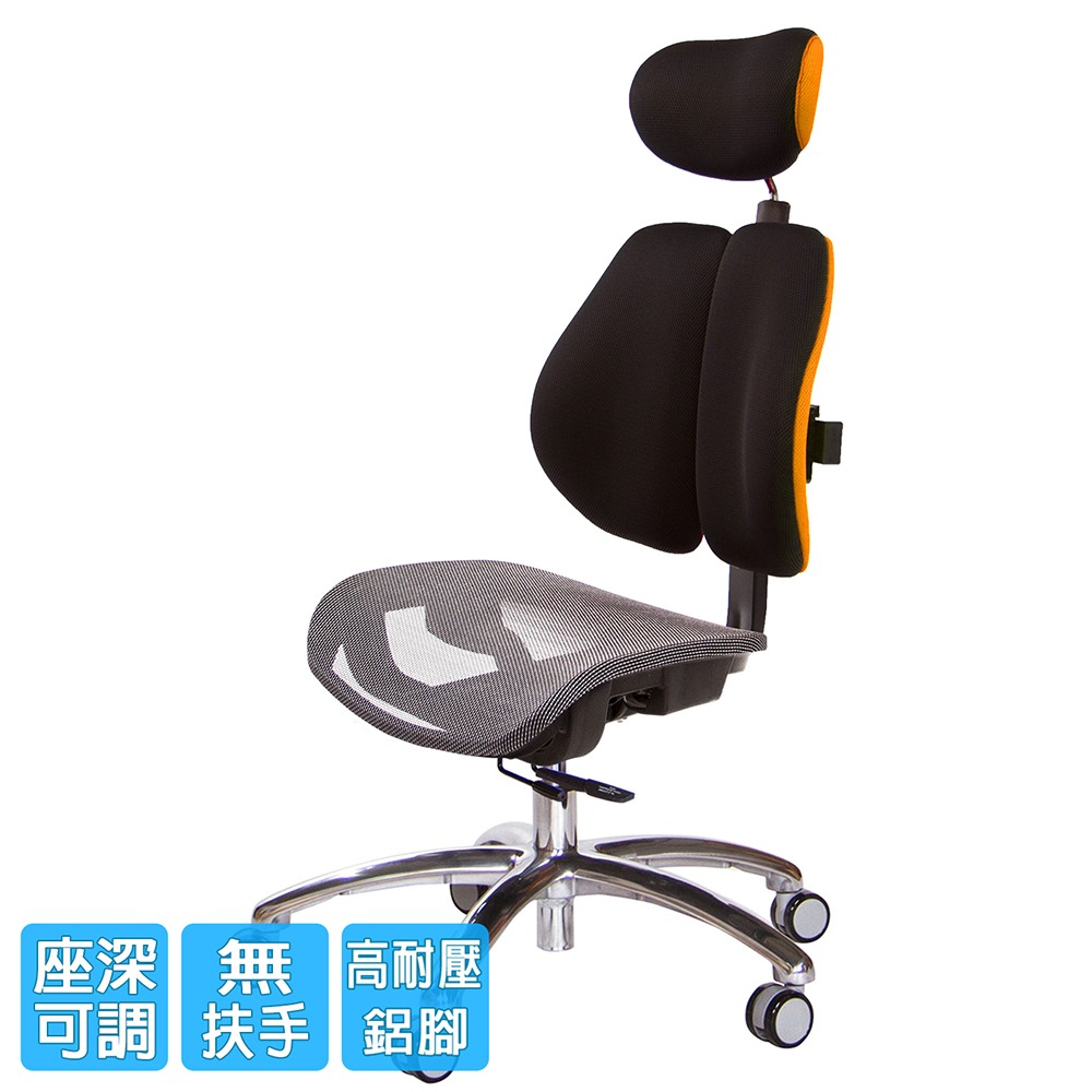 GXG 高雙背網座 工學椅(鋁腳/無扶手)  型號2806 LUANH-細節圖2
