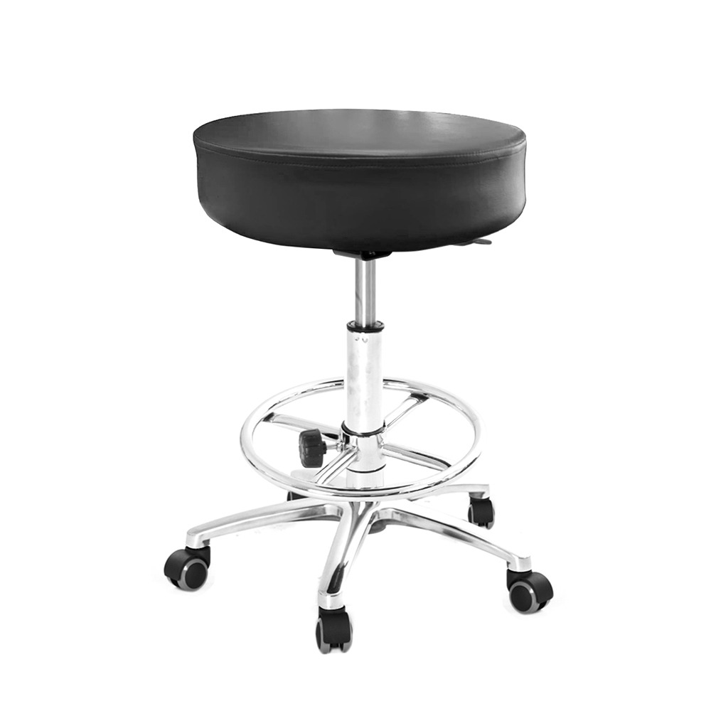 GXG 圓凳款 工作椅 (鋁腳+踏圈+防刮輪) 型號T01 LUXK-細節圖2