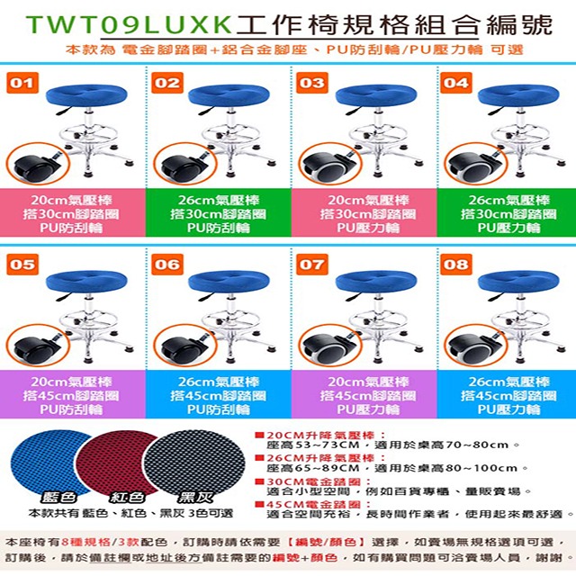 GXG 成型泡棉 工作椅 型號T09LUXK (電金踏圈款)-細節圖4
