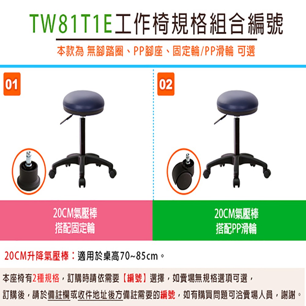 GXG 立體泡棉 圓凳 工作椅(塑膠腳) 型號81T1 E-細節圖3