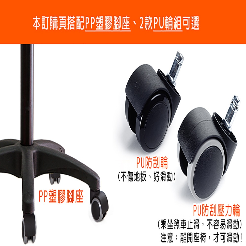 GXG 大馬鞍 工作椅加椅背/ 可前傾(塑膠腳/防刮輪)  型號81T6 EX-細節圖4