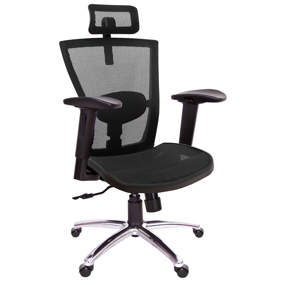 GXG 高背全網 電腦椅 (2D滑面升降扶手/鋁腳) 型號85X5 LUA2J-細節圖2