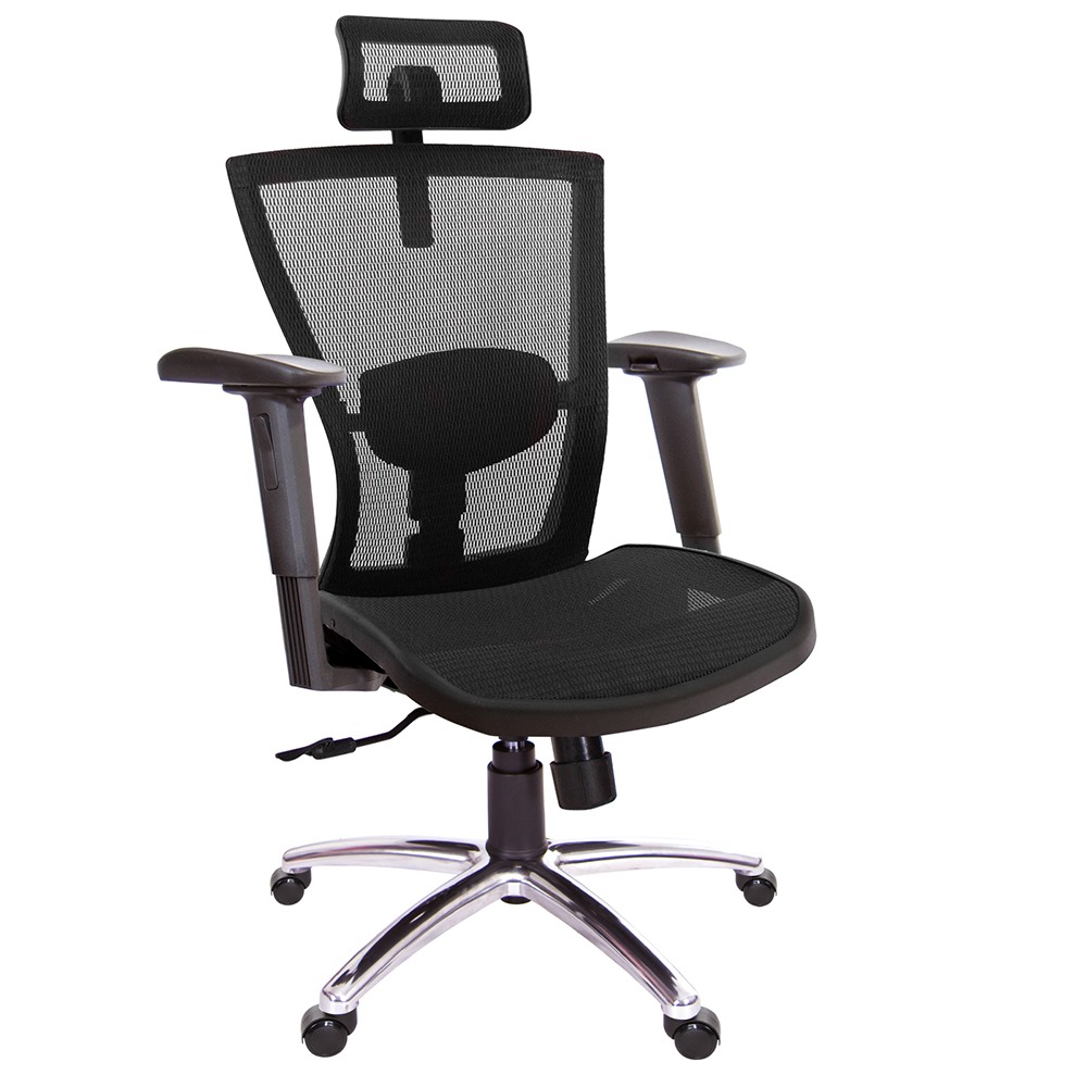 GXG 高背全網 電腦椅 (2D後靠滑面扶手/鋁腳) 型號85X5 LUA2JM-細節圖2