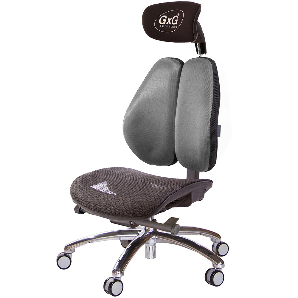 GXG 大網座 雙背工學椅(鋁腳/無扶手)  型號3676 LUANH-規格圖5