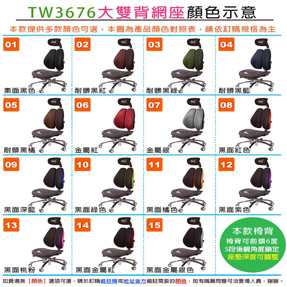 GXG 大網座 雙背工學椅(鋁腳/SO金屬扶手)  型號3676 LUA5-細節圖6