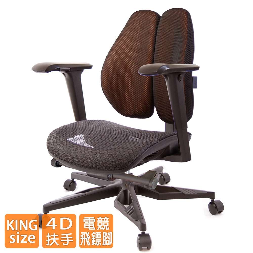 GXG 大網座 低雙背工學椅(電競腳/4D升降扶手)  型號3075 KG3-細節圖2