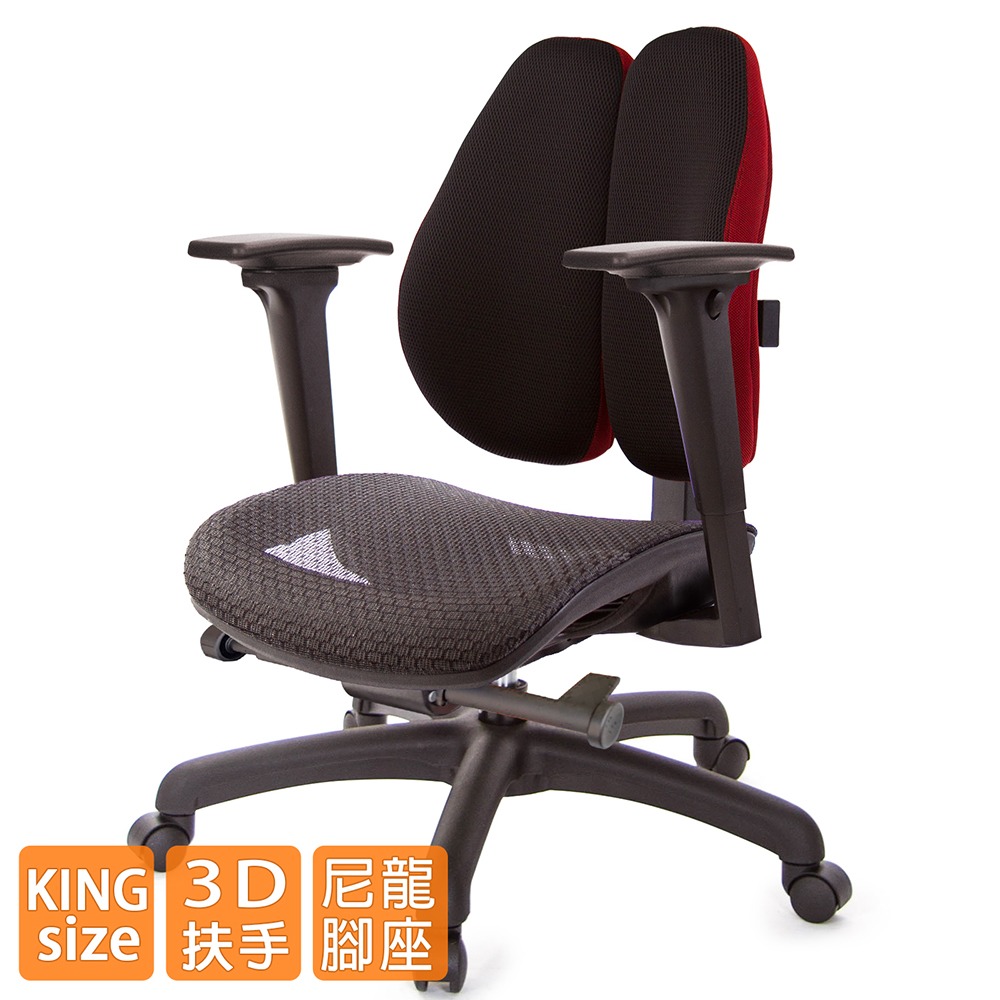 GXG 大網座 低雙背工學椅(3D升降扶手)  型號3075 E9-細節圖2