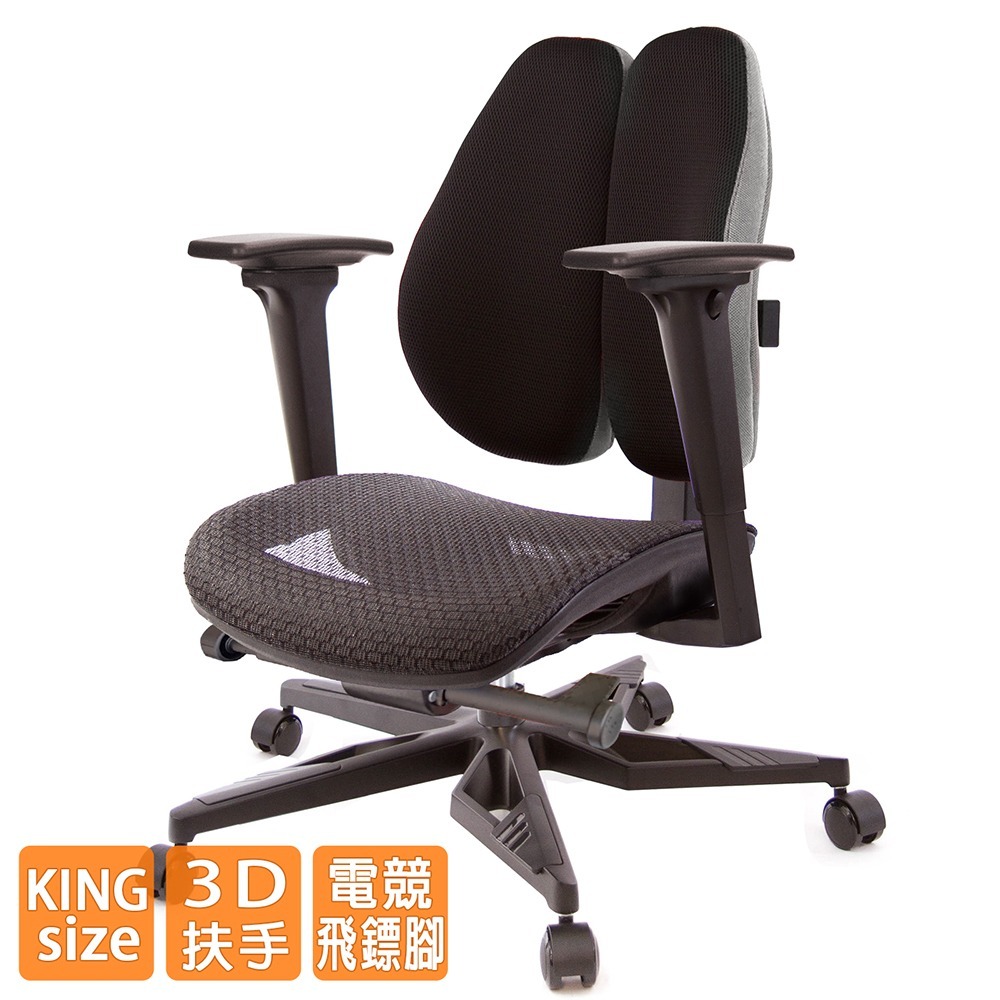 GXG 大網座 低雙背工學椅(電競腳/3D升降扶手)  型號3075 KG9-細節圖2