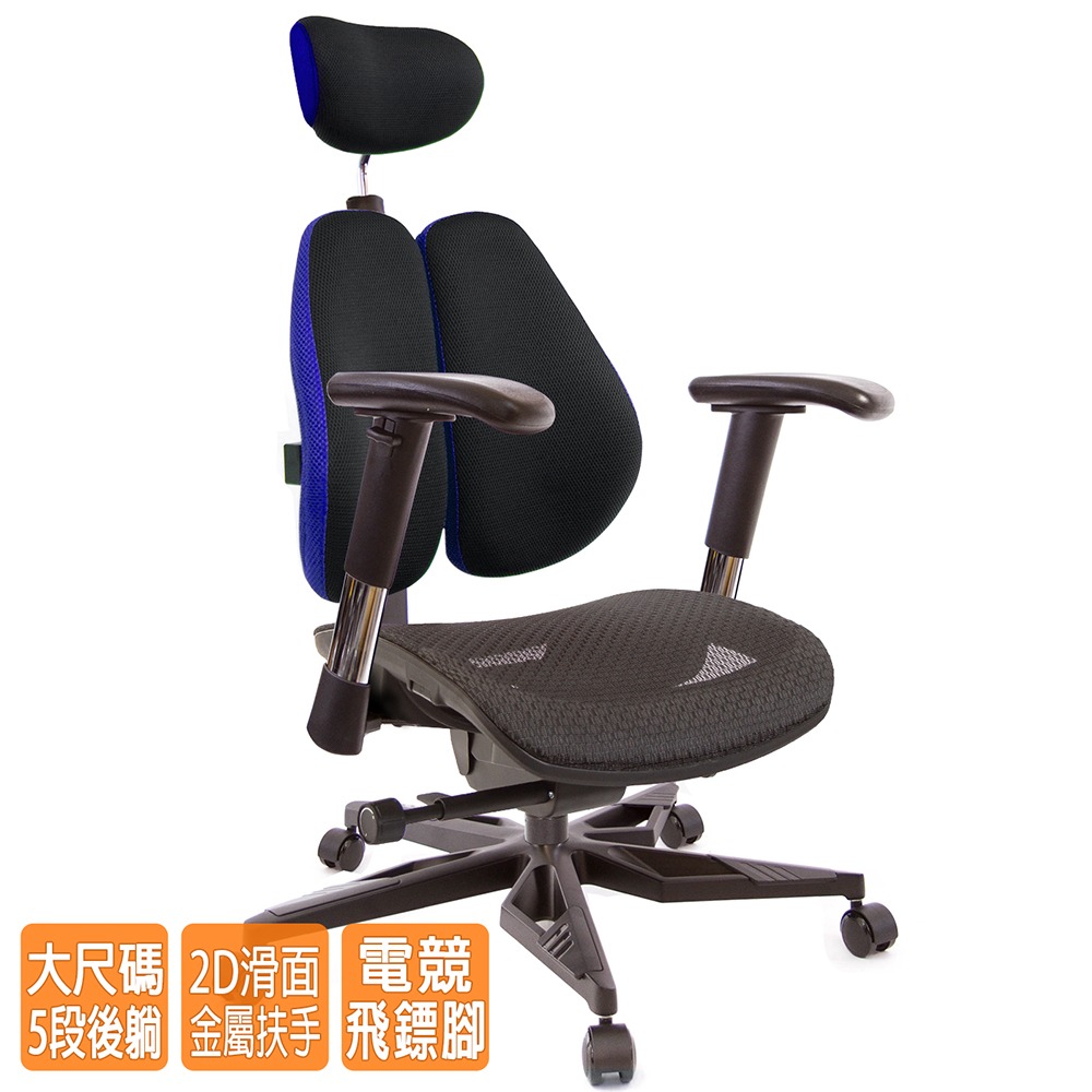 GXG 高雙背工學 電腦椅(電競腳/2D滑面金屬扶手)  型號3076 KGA6-細節圖2