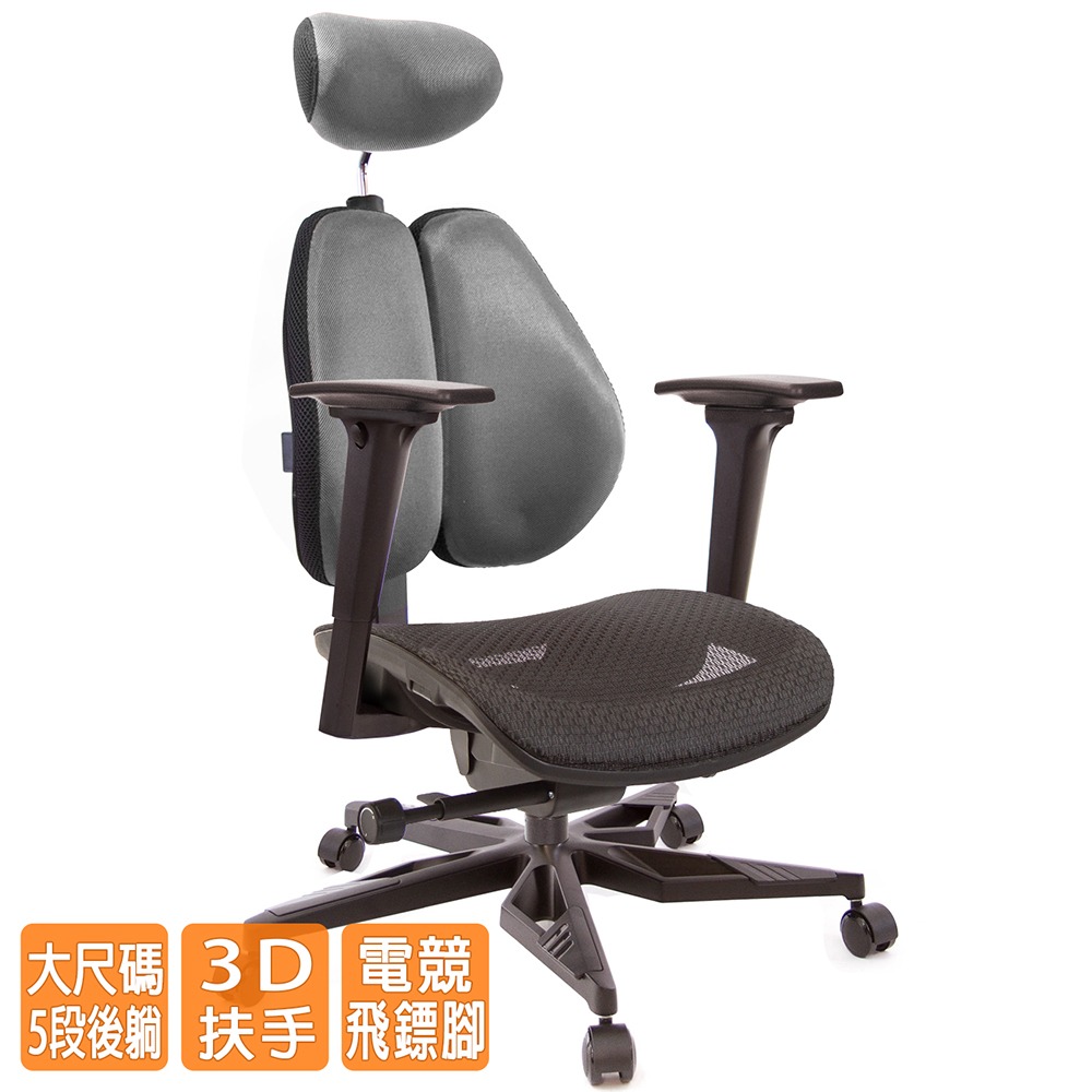 GXG 高雙背工學 電腦椅(電競腳/3D升降扶手)  型號3076 KGA9-細節圖2