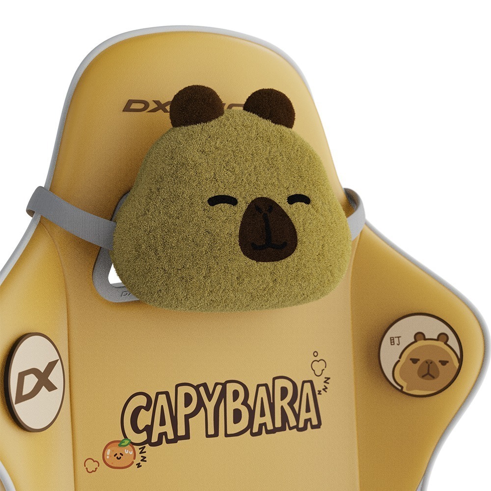 DXRACER 卡皮巴拉小黃豚 電競賽車椅(2D扶手/小型皮面)-細節圖3