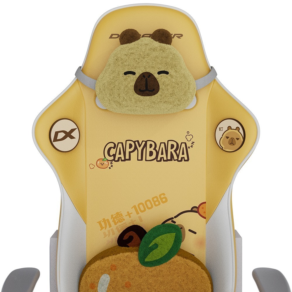 DXRACER 卡皮巴拉小黃豚 電競賽車椅(2D扶手/小型皮面)-細節圖4