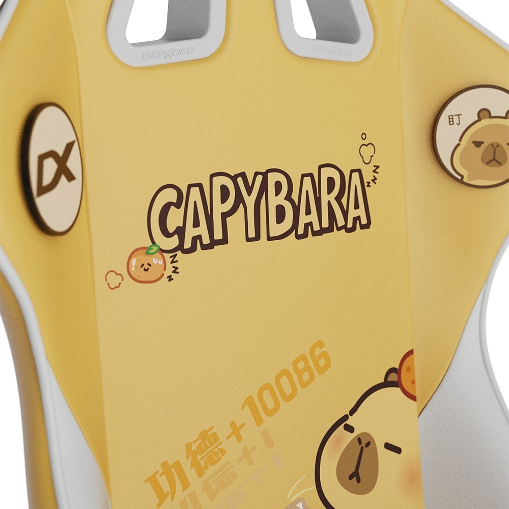 DXRACER 卡皮巴拉小黃豚 電競賽車椅(2D扶手/小型皮面)-細節圖5