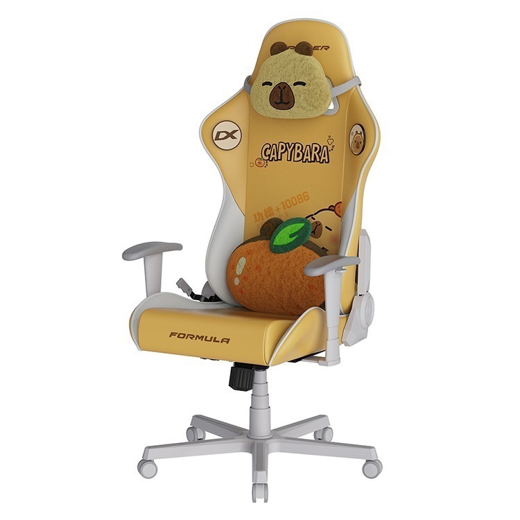 DXRACER 卡皮巴拉小黃豚 電競賽車椅(2D扶手/小型皮面)-規格圖6