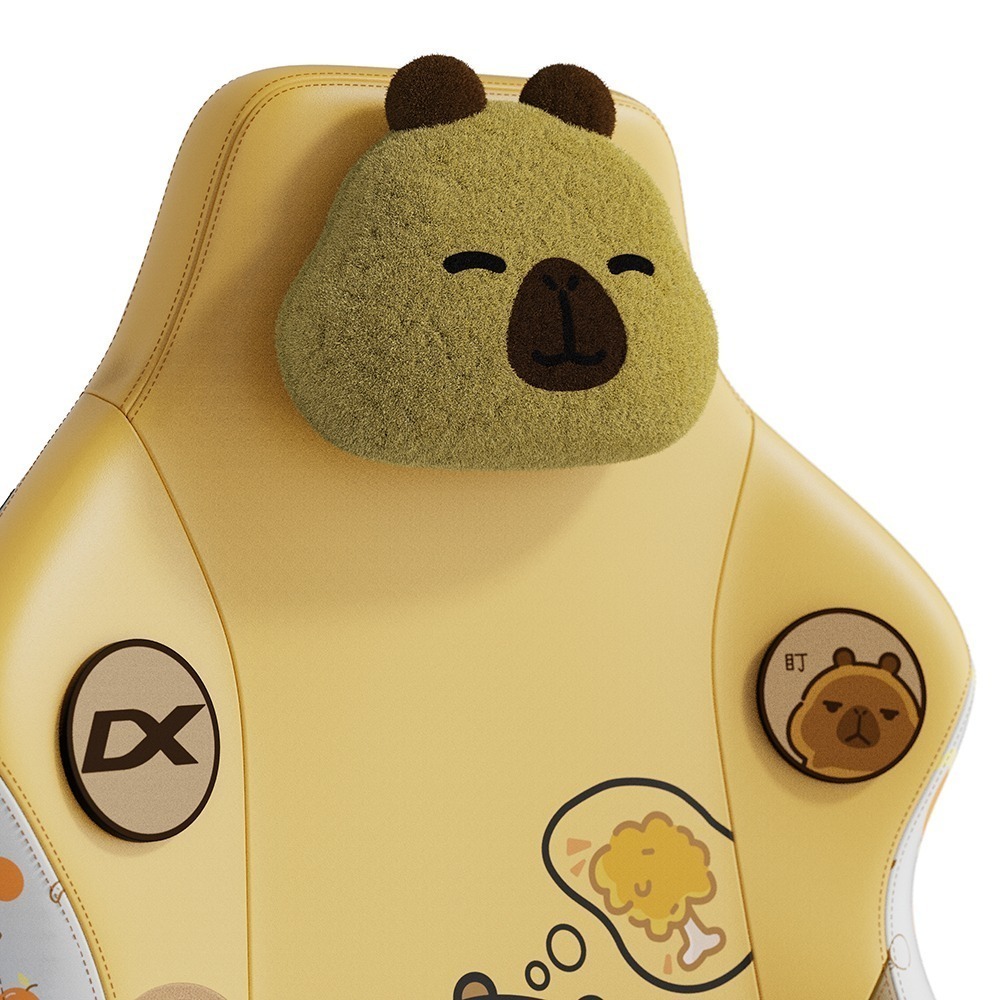 DXRACER 卡皮巴拉小黃豚 電競賽車椅(6D扶手/中型皮面)-細節圖3