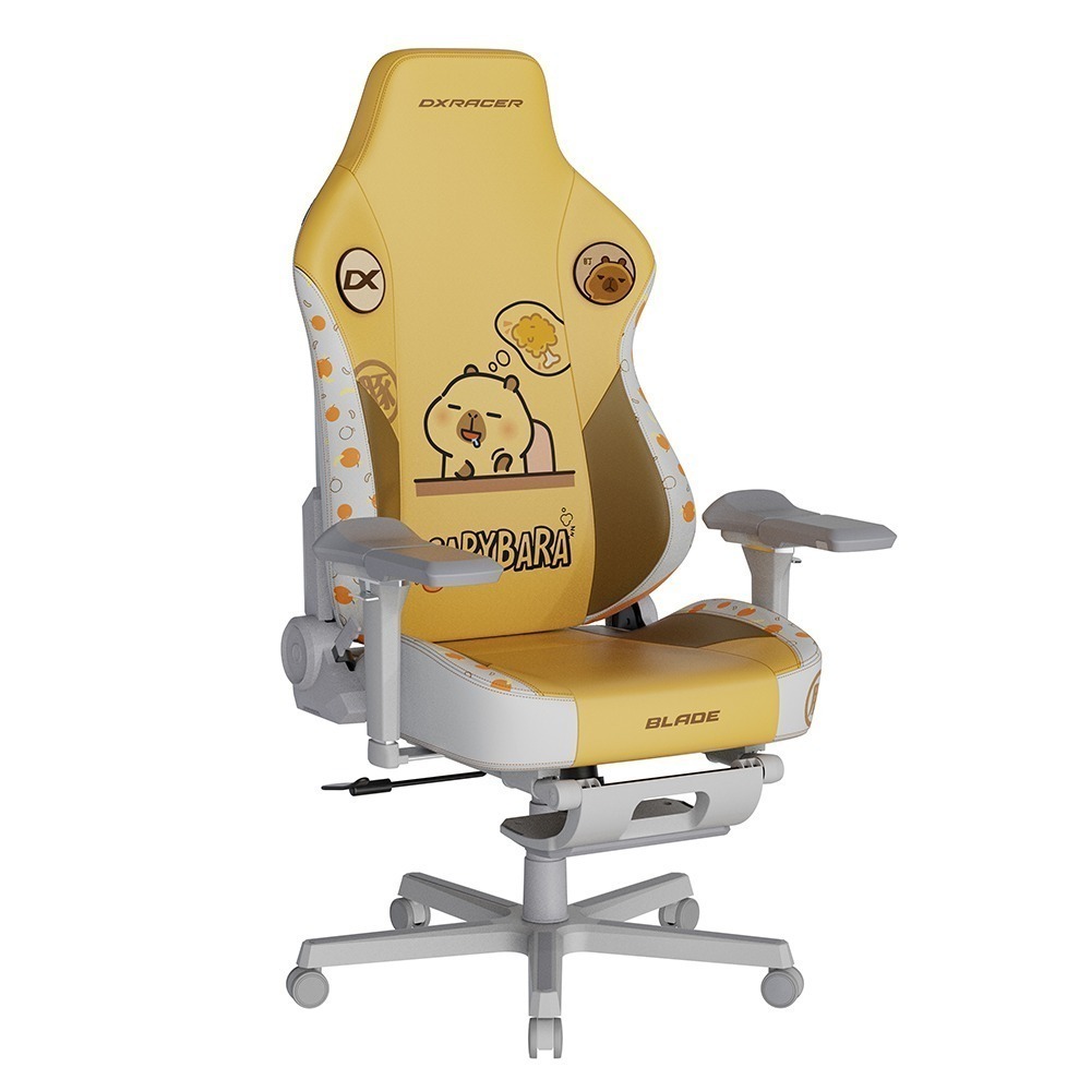※售完 DXRACER 卡皮巴拉小黃豚 電競賽車椅(6D扶手/中型皮面)-細節圖2