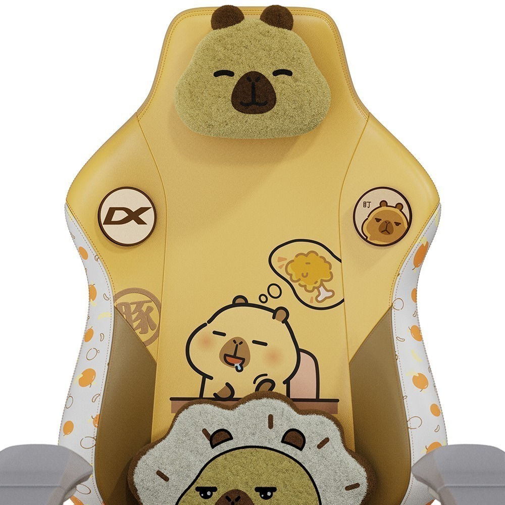 ※售完 DXRACER 卡皮巴拉小黃豚 電競賽車椅(6D扶手/中型皮面)-細節圖4