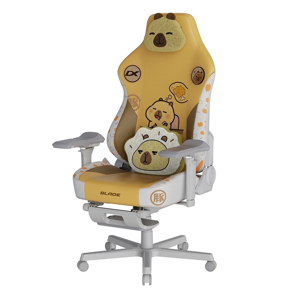 DXRACER 卡皮巴拉小黃豚 電競賽車椅(6D扶手/中型皮面)-規格圖7