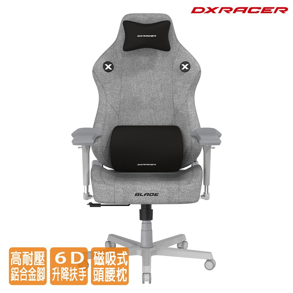 DXRACER 電競賽車椅 利刃 (6D扶手/布面灰色)-細節圖2