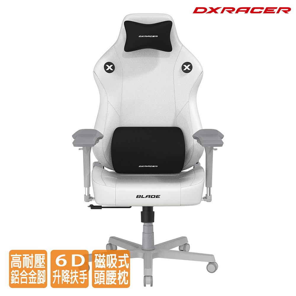 DXRACER 電競賽車椅 利刃 (6D扶手/皮面白色)-細節圖2
